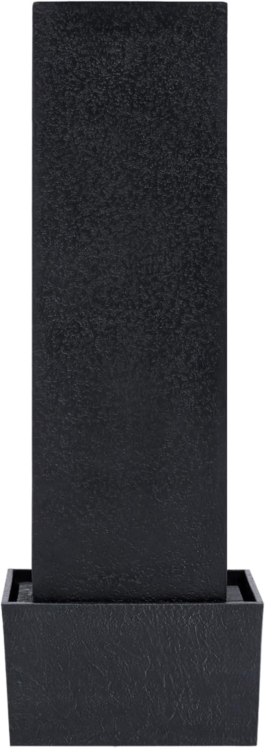 Teamson Home 37,99" Athena Zonne-energie Outdoor Moderne Waterval Fontein, Zwart