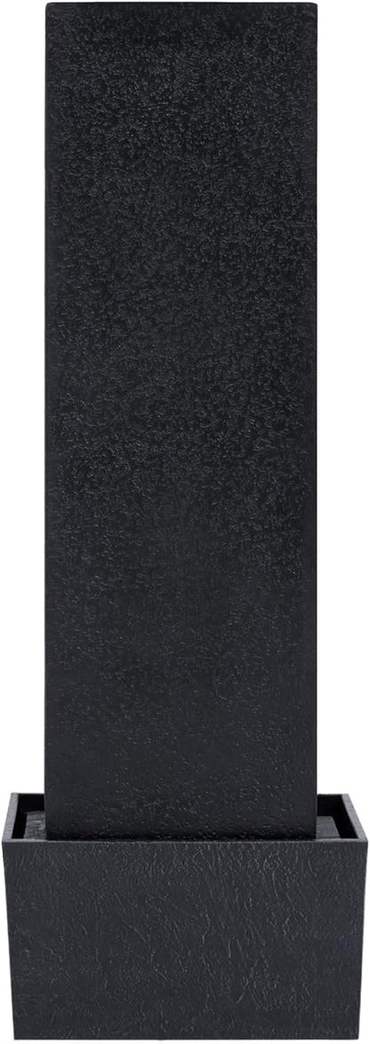 Teamson Home 37,99" Athena Zonne-energie Outdoor Moderne Waterval Fontein, Zwart