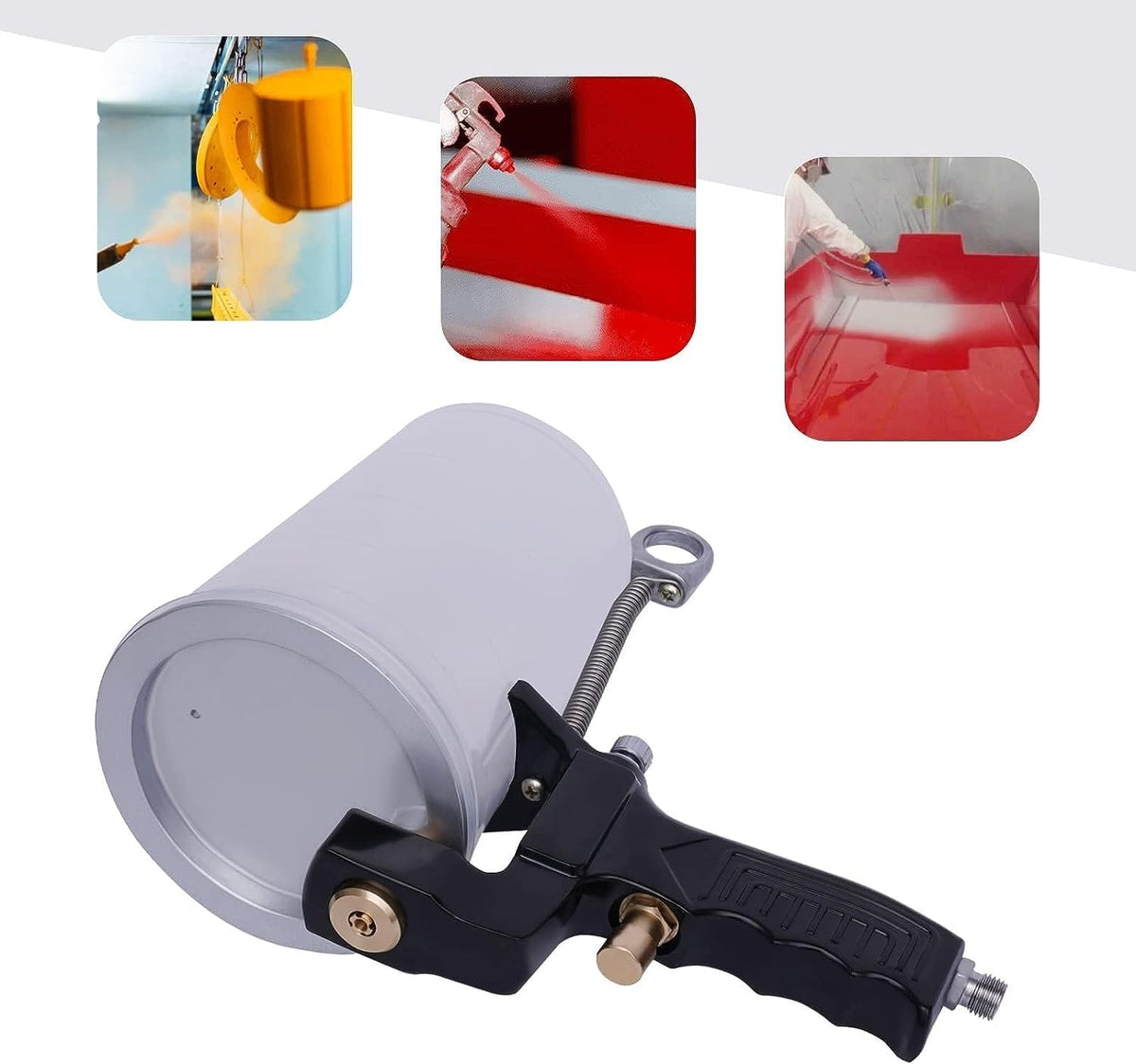 Gelcoat Spuitpistool – Luchtspuitpistool – Handheld Spuitpistool – Gelcoat Spraygun – Doe-het-zelf Spuitpistool – Variabele Trigger – 3 mm Messing Mondstuk – 2 x 1000 ml Kunststof Kruik