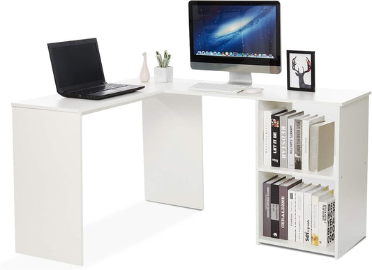 Mondeer Hoekbureau, hout, wit, 108 × 135 × 73,5 cm