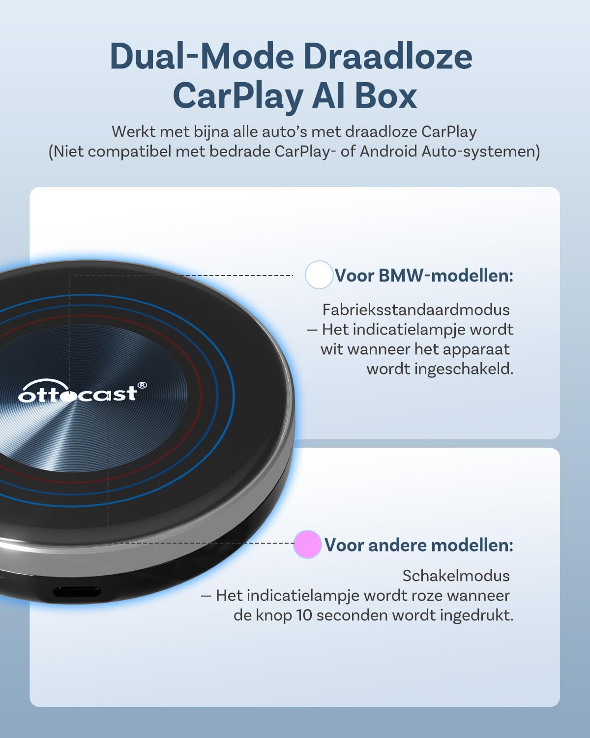 CarPlay Adapter – Car Dongle – Wireless CarPlay – Android Auto Adapter – Draadloze Auto Adapter – Android 13 Systeem – 4GB RAM + 64GB Opslag