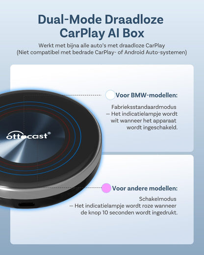 CarPlay Adapter – Car Dongle – Wireless CarPlay – Android Auto Adapter – Draadloze Auto Adapter – Android 13 Systeem – 4GB RAM + 64GB Opslag