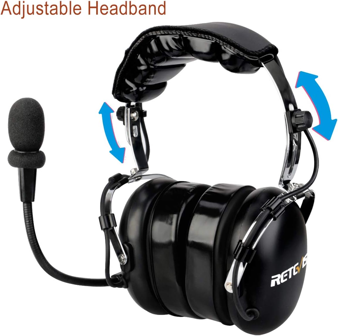 Retevis EH070K portofoon, oortelefoon met PNR-headset, compatibel met RT24 RT27 RT617 RA685 RB629 RT5R RT1 Baofeng UV5R 888S eSynic Kenwood, geschikt voor Aviation Link Line (zwart, 1 stuk)