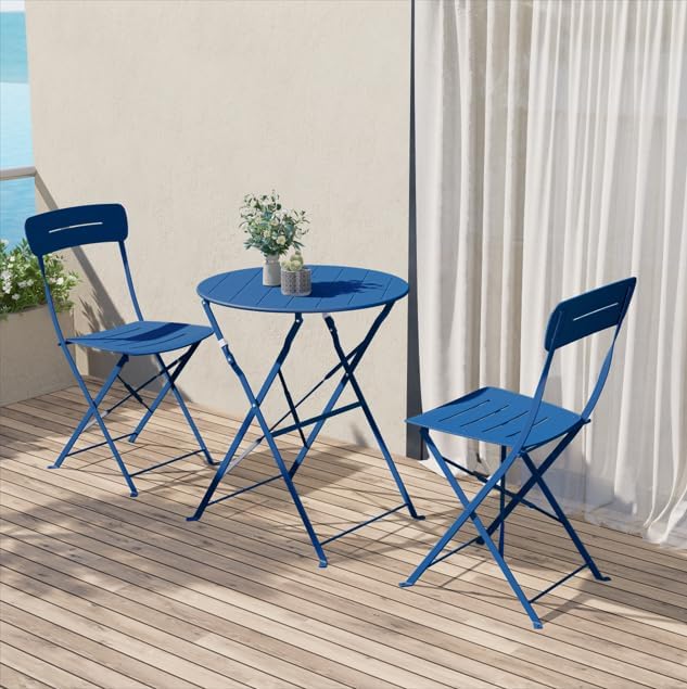 Grand patio n Tuinmeubelset, outdoor bistrotafel en stoelen, set van 2, klein balkonmeubilair, weerbestendig, 3-delige vouwsets voor balkon, tuin, tuin