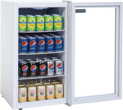 Onder Toonbank Displaykoelkast Wit – Onderbouw Koelkast – Barkoelkast – Koelvitrine – Drankenkoelkast – 88 Liter Inhoud – Dubbele Glazen Deur