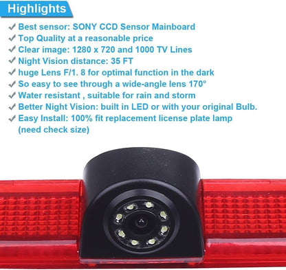 HD IP68 170° Auto Transporter parkeerhulp remlicht achteruitrijcamera met hoek instelbaar, vervanging voor Mercedes Benz Sprinter W906/V W Crafter Caravelle (achteruitrijcamera + 4,3 inch monitor)