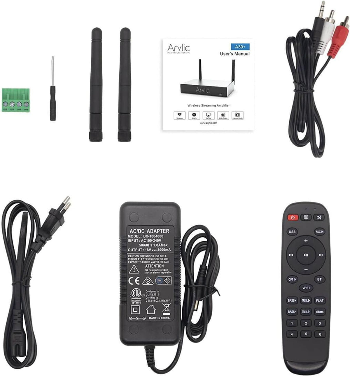 Arylic A30+ WiFi & Bluetooth 5.0 mini-stereo-versterkerbord, bluetooth-versterker en AirPlay-versterker 2.0 voor thuisaudio, multiroom digitale audio speaker Amp.