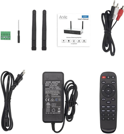 Arylic A30+ WiFi & Bluetooth 5.0 mini-stereo-versterkerbord, bluetooth-versterker en AirPlay-versterker 2.0 voor thuisaudio, multiroom digitale audio speaker Amp.