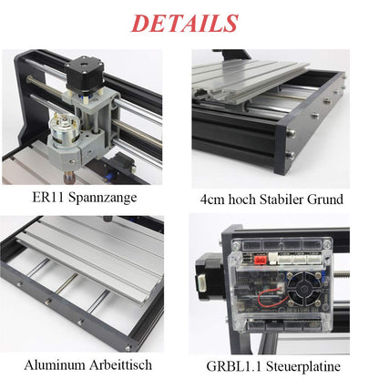 RATTMOTOR CNC freesmachine3018-Pro, 3-as frees graveermachine GRBL verspreiding, 3018-Pro CNC Router, 4G USB Flash Drive, werkgebied 300x180x450mm voor PVC PCB houtsnijdingen DIY-graveur