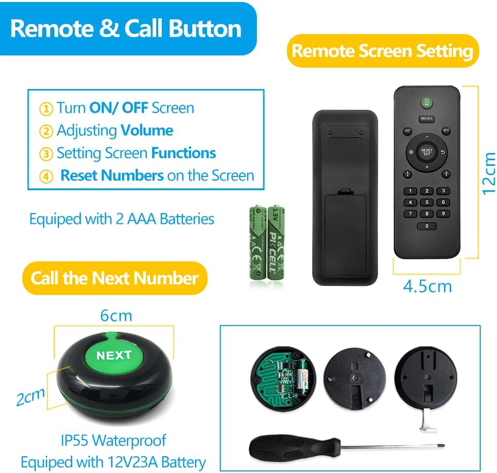 Wireless Calling System Restaurant Pager System Take One Number Call System Queue Management System for Bank, Hospital, Clinic - QUORE