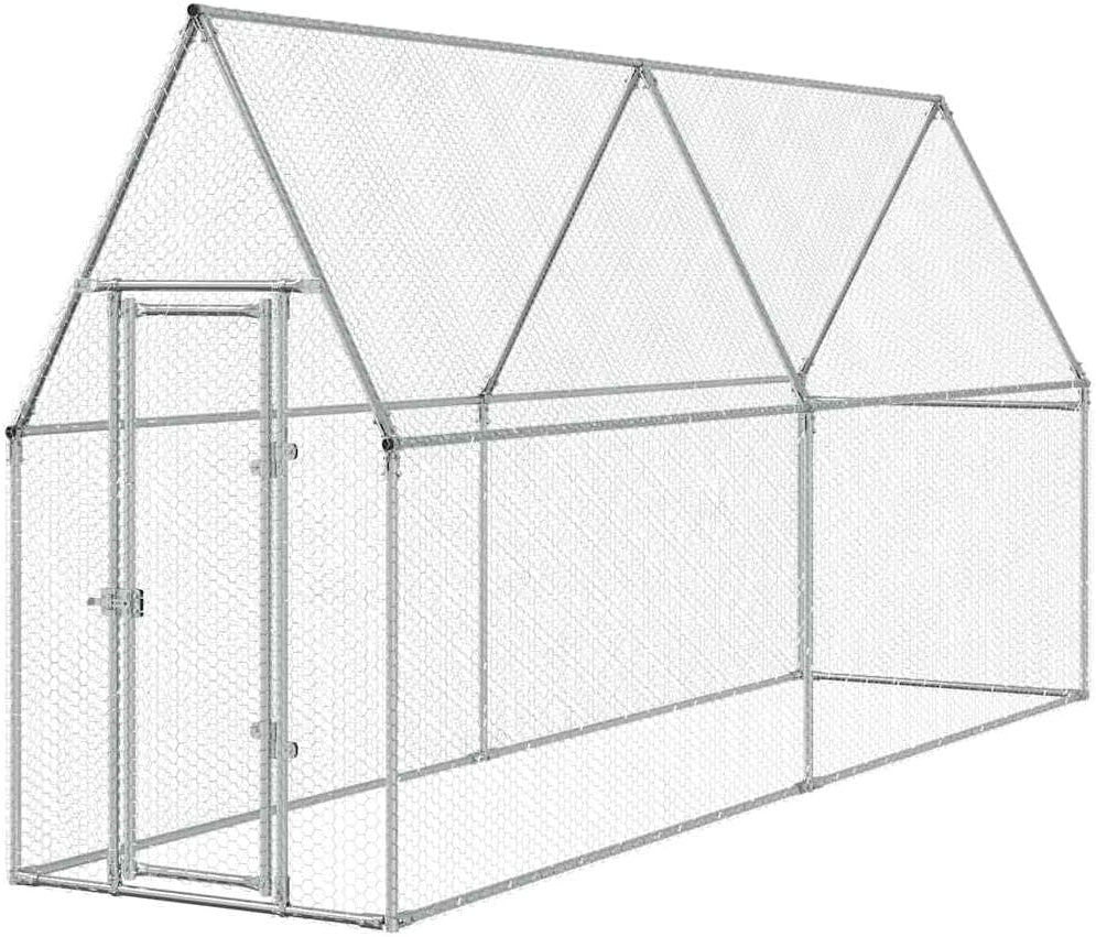 Kippenkooi – Kippenren – Poultry Cage – Kippenhok – Gevogelte Ren – 400x170x177 cm – Gegalvaniseerd Staal – Weerbestendig & Ruim