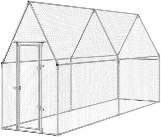 Buitenren Pluimveren Kipren Konijnenren Dierenren – 400 x 100 x 190 cm – Verzinkt Staal – Slotbare Deur – Weerbestendig Robuust