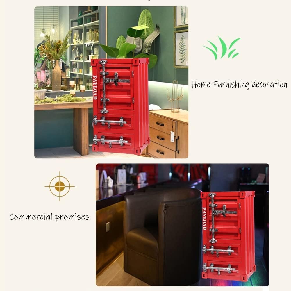 Metal Locker Cabinet Industrial Style - Creative Container Bedside Storage Cabinets For Home, Restaurant, Bar, Gym - Metal Storage Cabinet With Drawer(Color:C) - QUORE