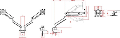 One For All Universele dubbele monitor arm (DM4210) zwart