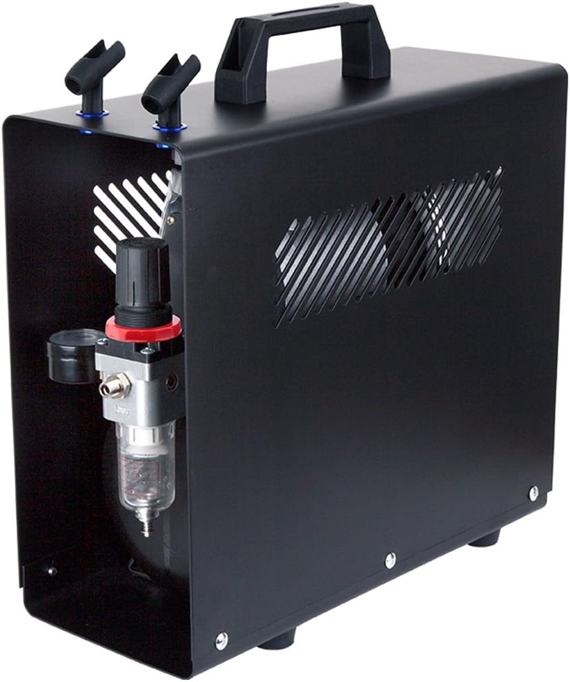 Airbrush Compressor – Mini Compressor – Luchtcompressor – Spuitpistool Compressor – Olievrij Compressor – 3L Tank – Stil Werken Met Automatische Start-Stopfunctie