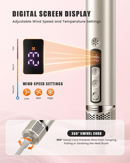 Air Styler & Haardroger – Föhnborstel – Krulborstel – Stylingborstel – Haarstyler – 8-In-1 Met Opbergkoffer – Automatische Krulfunctie