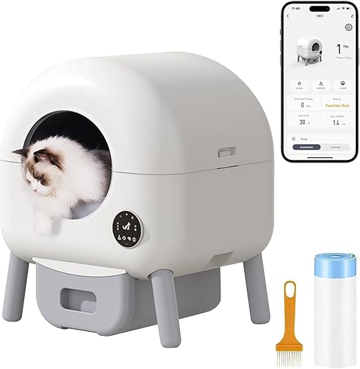 Automatische Kattenbak – Zelfreinigende Kattenbak – XXL Kattenbak – Kattentoilet – Gesloten Kattenbak – 89 Liter – Infrarood- En Gewichtsensors