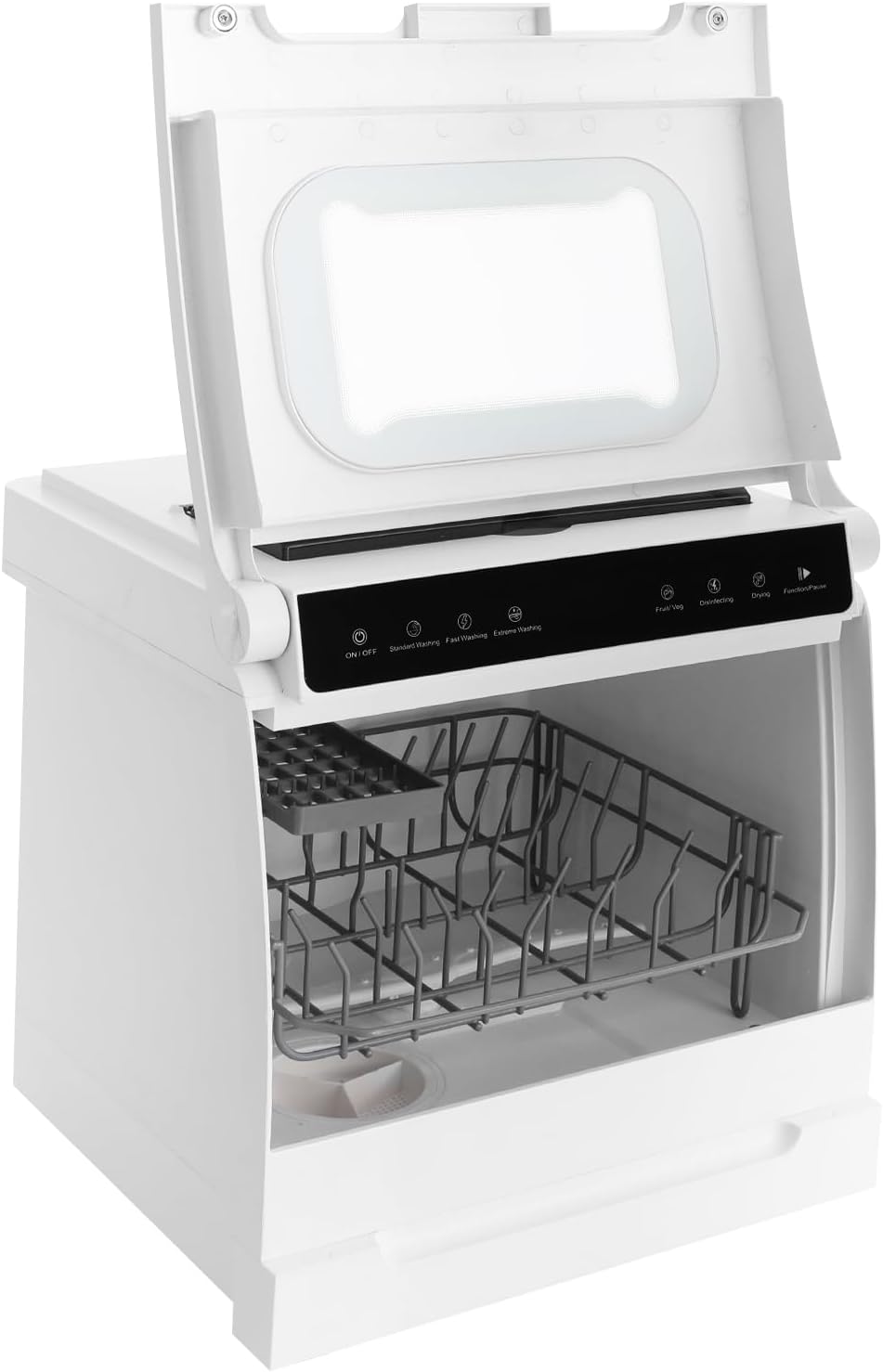 Freestanding dishwasher 1100W 52dB Table dishwasher 220V Multi-function touch screen dishwasher 360° double spray arms Freestanding table dishwasher 4-6 place settings