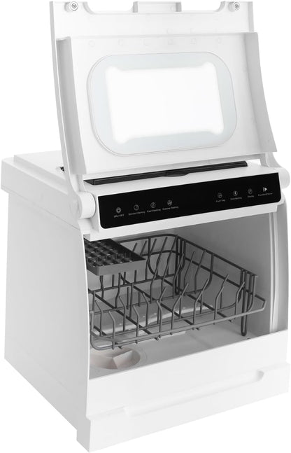 Freestanding dishwasher 1100W 52dB Table dishwasher 220V Multi-function touch screen dishwasher 360° double spray arms Freestanding table dishwasher 4-6 place settings