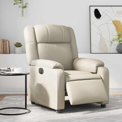 vidaXL Armchair electrically adjustable faux leather cream coloured, armchair, armchair, lazy chair, relax chair, reclining chair, armchair, tv chair