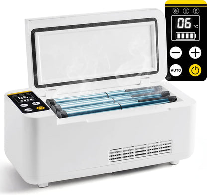 CGOLDENWALL Insuline-koelbox voor medicijnen, 2-20 °C, slimme elektrische mini-koelkast, 180 x 79 x 31 mm, grote capaciteit, meerdere laden voor reizen en huishouden