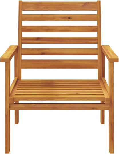 Garden Chair Set of 2 66.5 x 65 x 81 cm Solid Wood Acacia Wood Armchair Lounge Chair Chair for Bedroom - QUORE