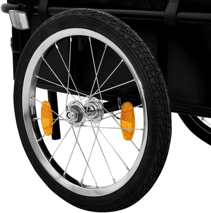 Fietskar – Fietstrailer – Transportkar – Handkar – Fietstrolley – Stalen Frame – 50 kg Belastbaar – Weerbestendige Afdekhoes – Zwart