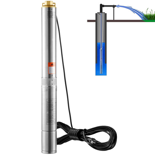 Diepbrondompelpomp – Dompelpomp – Bronpomp – Waterpomp – Putpomp – 750 W Motor – Roestvrijstalen Behuizing