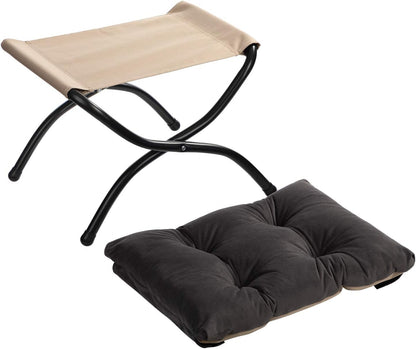 HollyHOME Relax Fauteuil met Voetenbank Woonkamer Stoel Slaapkamer Stoel Lounge Stoel met Armleuningen Leesstoel Accentstoel met Stalen Frame, Donkergrijs