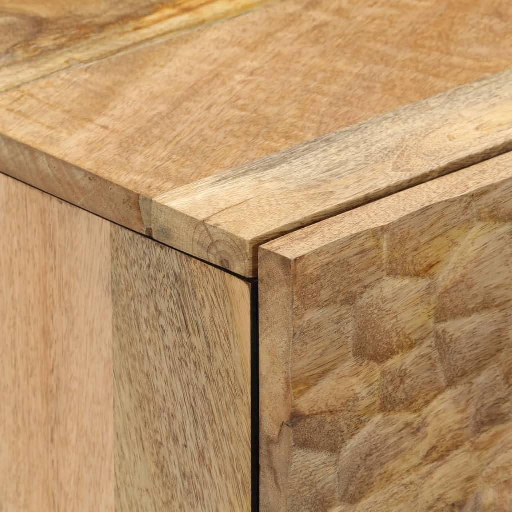 Zij-Kastjes – Opbergkast – Dressoirkast – Wandkast – Sideboard – Massief Mangohout – Stevige IJzeren Pooten – Set Van 2 – 60x33x75 cm
