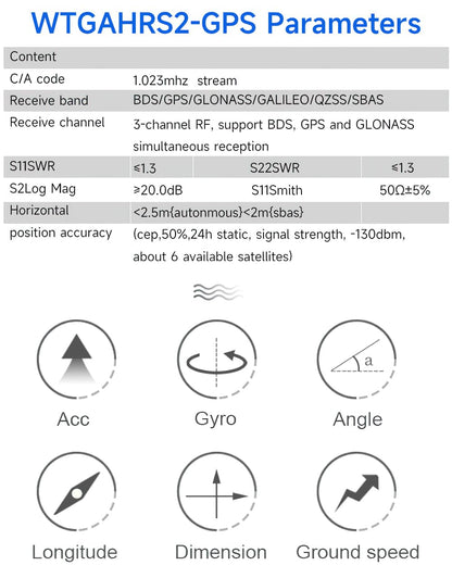 [Industry-Grade Beidou+GPS AHRS IMU] WTGAHRS2 MPU9250 10-axis Accelerometer+Gyroscope+Angle(XY 0.05° Accuracy)+Magnetometer+Air Pressure+Latitude+Longitude+Ground Speed, Navigation System