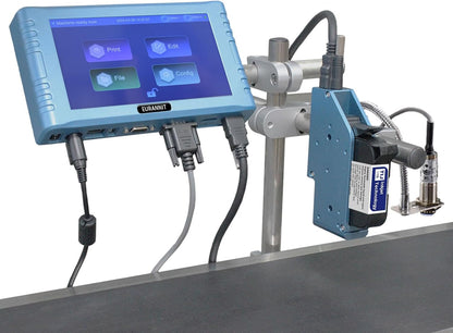 Automatische inkjetcodemachine voor de lijn, 260E thermische inkjetprinter met 7 inch touchscreen voor datum/partij/QRCode/Barcode/Logo enz. (1 mondstuk/25,4 mm)