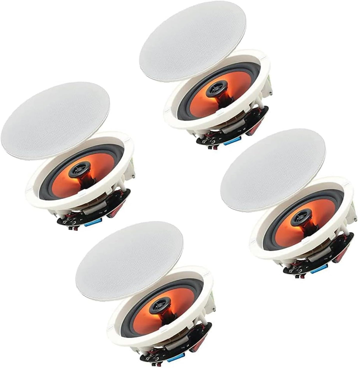 Plafondluidsprekers Set van 4 – Inbouw Speakers – Inbouw Luidsprekers – Plafond Speakers – Muur Speakers – Bluetooth 5.0 Met TWS-Koppeling – 6,5 Inch Woofer, 150 Watt Per Speaker