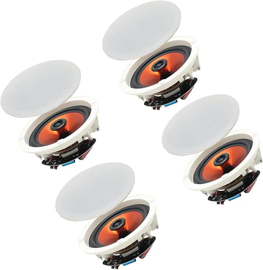 Plafondluidsprekers Set van 4 – Inbouw Speakers – Inbouw Luidsprekers – Plafond Speakers – Muur Speakers – Bluetooth 5.0 Met TWS-Koppeling – 6,5 Inch Woofer, 150 Watt Per Speaker