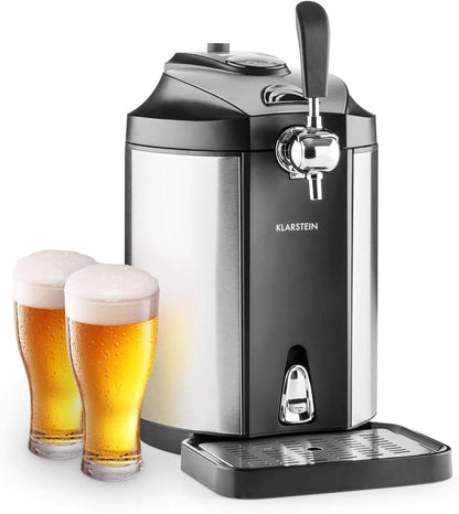 Klarstein Skal Universele biertapinstallatie, tapinstallatie met geïntegreerde bierkoeler, koeling tot 2-12 °C, 5 liter met koeling. Thermo-elektrisch koelsysteem, 38 dB, grijs zilver