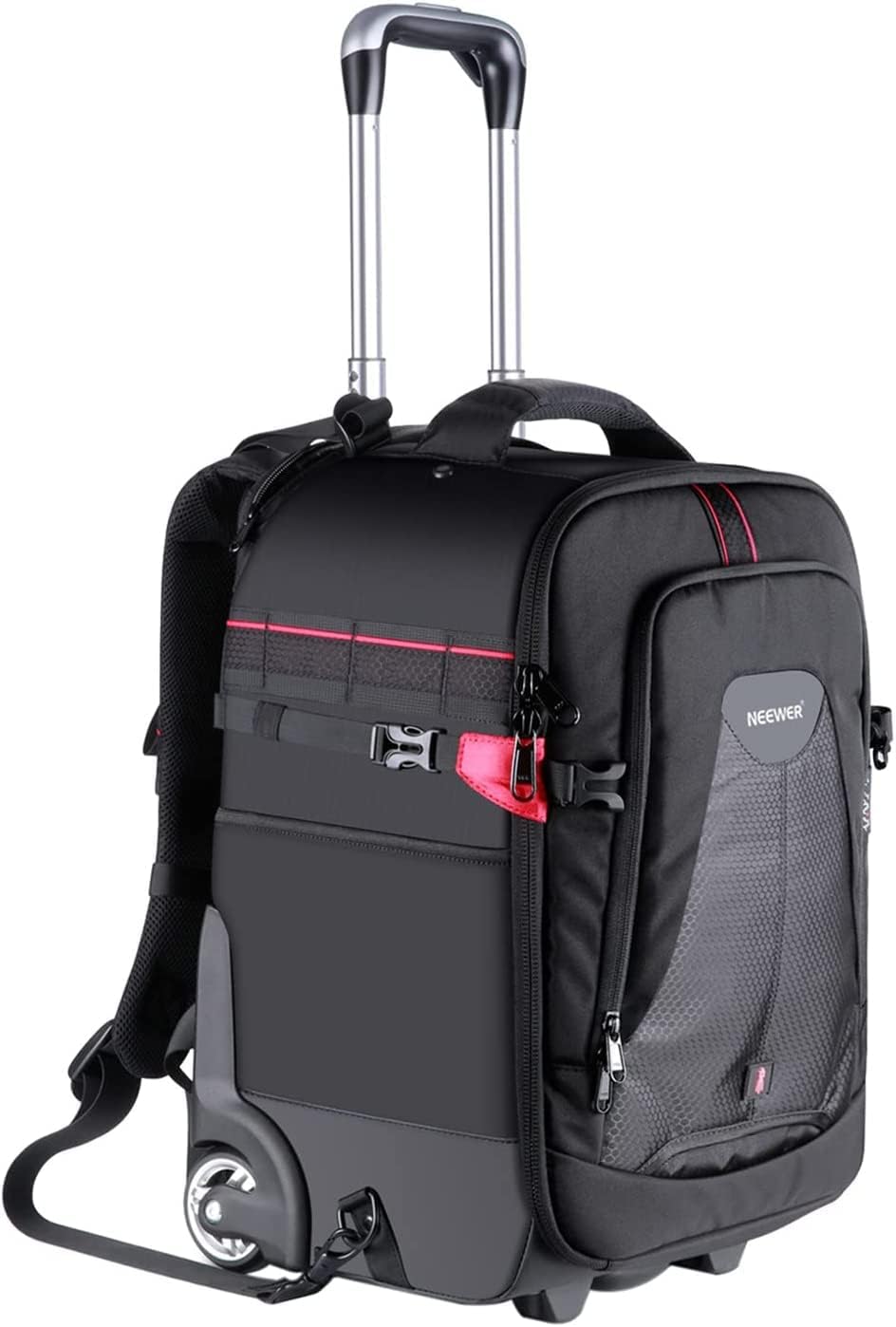 Camera-Rugzak – Cameratas – Fototas – Rollende Rugzak – Trolley – 2-In-1 Met Afneembaar Gevoerd Vak – Waterafstotend Nylon Met Regenhoes