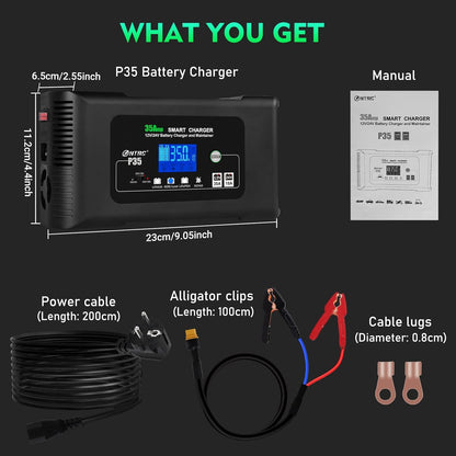 Autolader 12 V/24 V – Acculader – Onderhoudslader – Snellader – Desulfator – Intelligente 7-traps Laadprogramma – Reparatiemodus Met Temperatuurcompensatie
