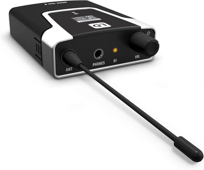 Draadloos In-Ear Monitorsysteem – In-Ear Monitor – In-Ear Monitoring – Bodypack Ontvanger – Draadloze Monitor – 863–865 MHz + 823–832 MHz – 96 Kanalen – Bereik Meer Dan 100 Meter