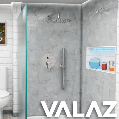 VALAZ Inbouwdouche, verchroomd, rond, 25 cm