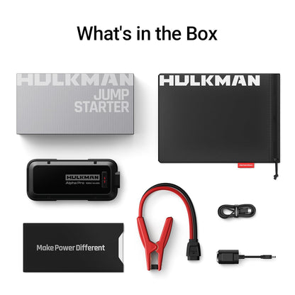 Startbooster – Jumpstarter, Noodstarter, Accubooster, Batterijstarter – Mat Zwart – 1500 A Piekstroom, 44,4 Wh – 3,3 Inch LED-Display, 65W PD In/Out