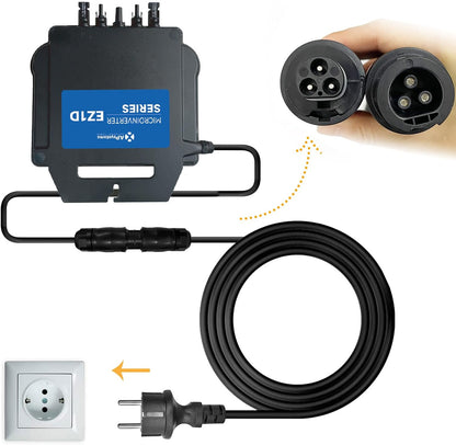 APsystems® Microomvormer EZ1D 1800W incl. geïntegreerd WLAN & Bluetooth en VDE-relais, plug & play ideaal voor balkonkrachtcentrale (met aansluitkabel)