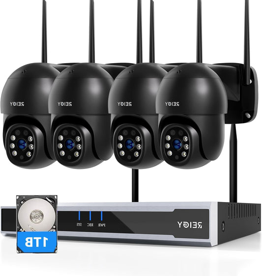 Bewakingscamera Systeem – Draadloze Beveiligingscamera – CCTV Camera Buiten – Wifi Camera Set – Outdoor Videobewaking – 16-Kanaals NVR – 4K 8MP Resolutie – 1TB Lokale Opslag