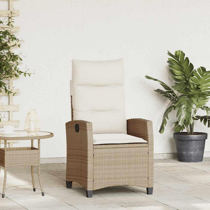 Tuinstoel Verstelbaar – Tuinstoel Met Tafel – Loungestoel – Balkonstoel – Poly Rattan – Inclusief Kussen – Weerbestendig & UV-bestendig