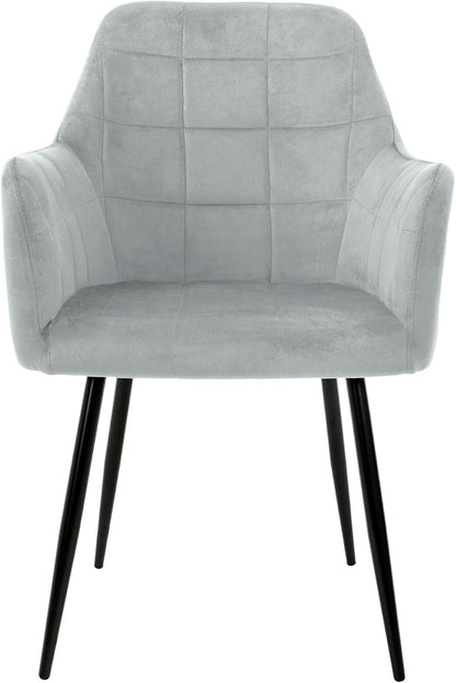 Eetkamerstoelen – Stoelen – Kuipstoelen – Armstoelen – Beklede Stoelen – Set Van 6 – Comfortabele Ergonomische Zitting – Metalen Poot Met Zwarte Poedercoating