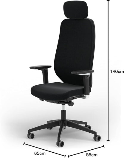 Ergonomische bureaustoel – Bureaustoel Thuiswerken – Draaistoel – Comfortabele Bureaustoel – Kantoestoel – 3D-kantelmechanisme – Verstelbare 5D-armleuningen