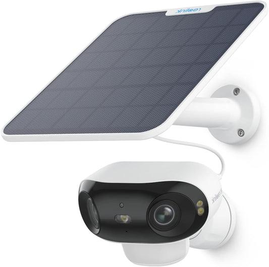 Reolink 4K Solar Security Cameras Wireless Outdoor, ColorX Night Vision, 180° Blindspot-free Vision, Wi-Fi 6, Person/Vehicle/Animal Detection, Argus 4 Pro with Solar Panel - QUORE