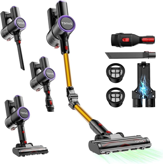 Draadloze Steelstofzuiger – Snoerloze Stofzuiger – Handstofzuiger – Steelzuiger – Huisstofzuiger – 500W Brushless Motor – 45 Min Batterijduur Met Inklapbare Slang & Muurbeugel - QUORE