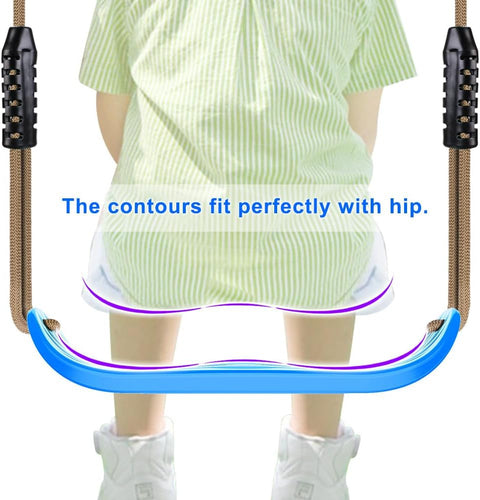 Schommelzitje - Schommels - Kinderschommel - 2 Stuks - Schommelplankje - voor Binnen - Buiten - met Verstelbaar Touw - Karabijnhaken - Kunststof - 18 x 15.5 x 44.5 cm - Blauw