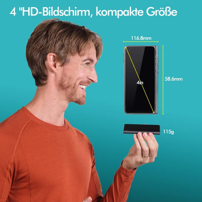 door Timekettle, T1 taalvertaler met 4 inch HD-scherm, ondersteuning 40 talen en fotovertaling, instant vertaler apparaat geen wifi nodig, ingebouwde 2-jarige wereldwijde mobiele gegevens