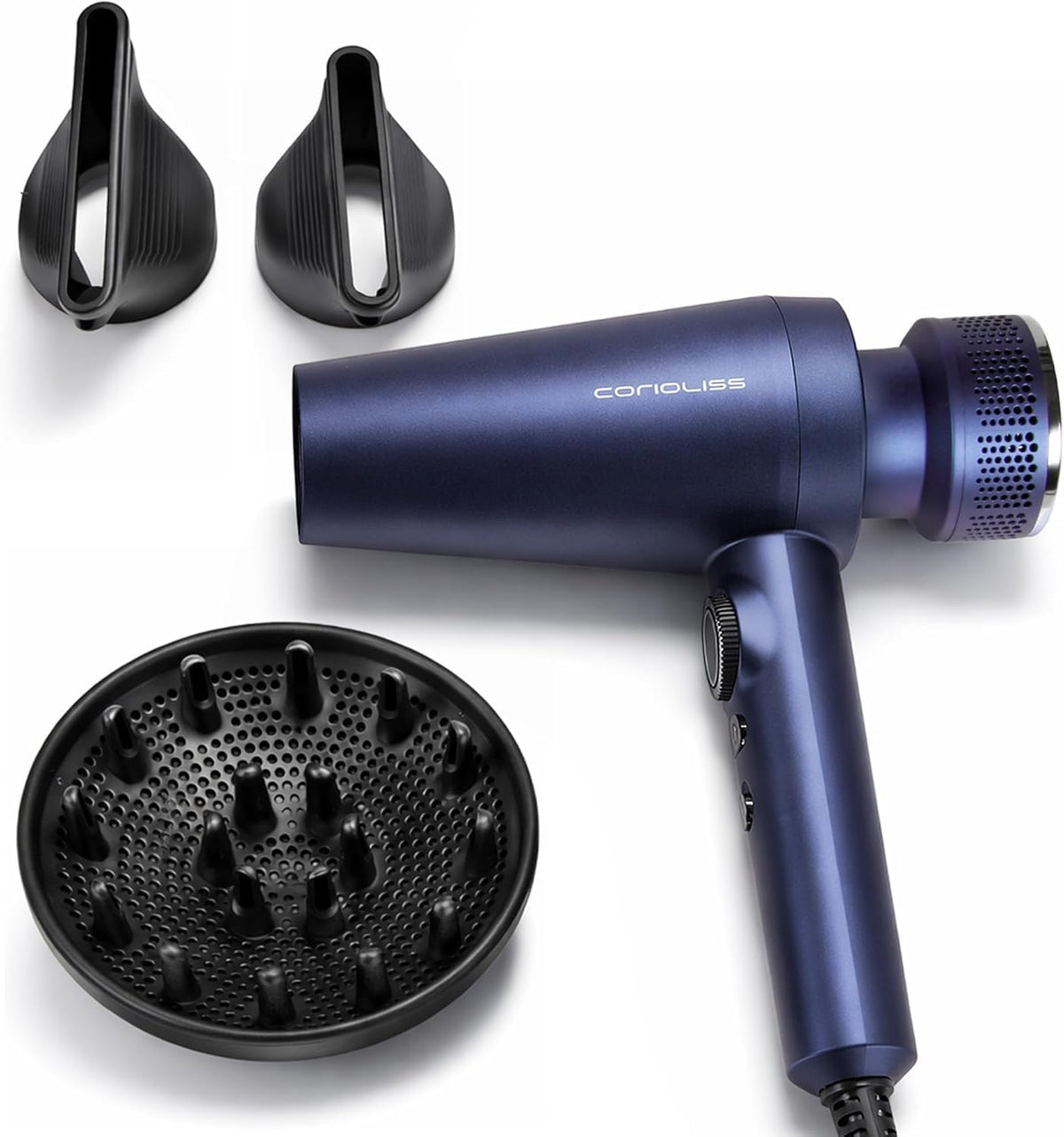 Corioliss Mistral Professionele Föhn 2000W met BLDC Motor, Ionische Anti-Frizz Haardroger, Lichtgewicht en Stil, Diffuser en 2 Professionele Blaasmonden voor Salonresultaat Thuis